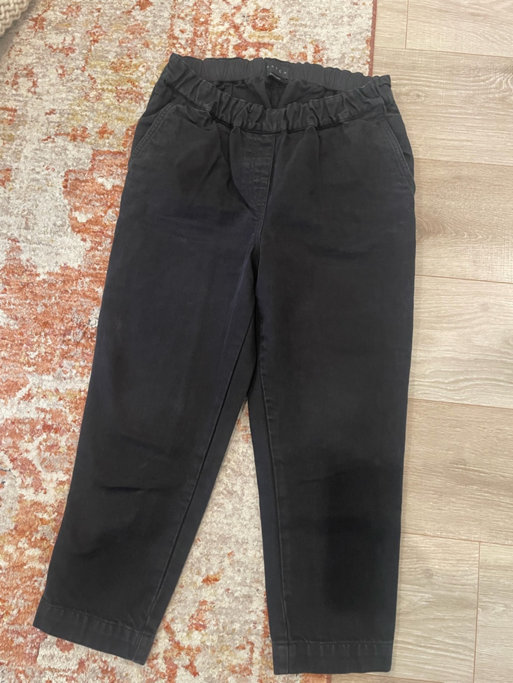 Hatch Black Elastic-Waist Maternity jeans size S